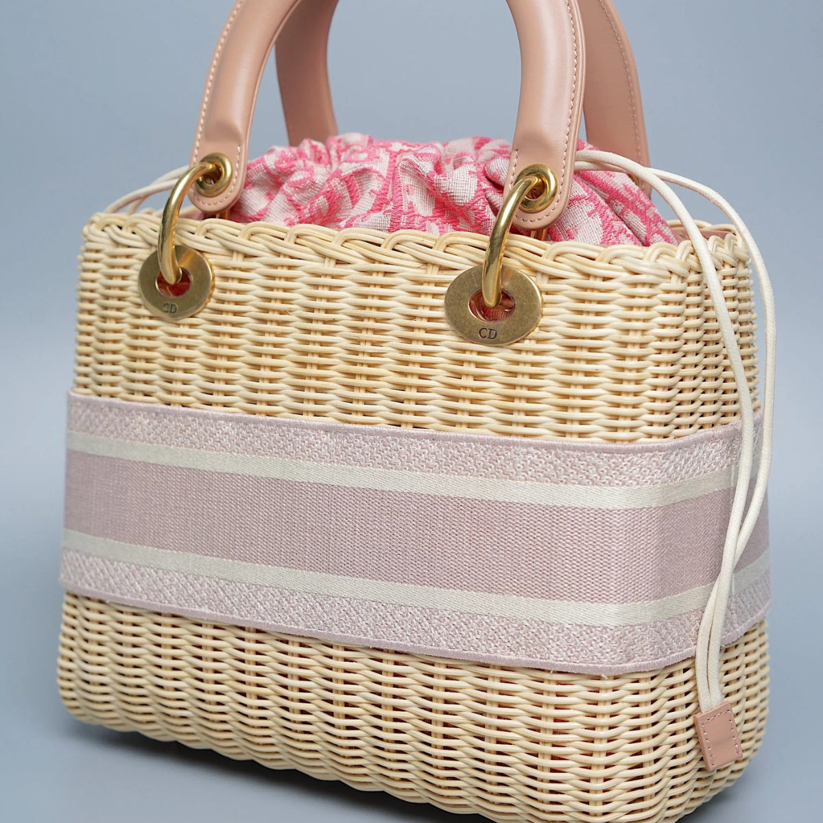 LADY DIOR WICKER BAG MEDIUM – PINK (BRAND NEW)